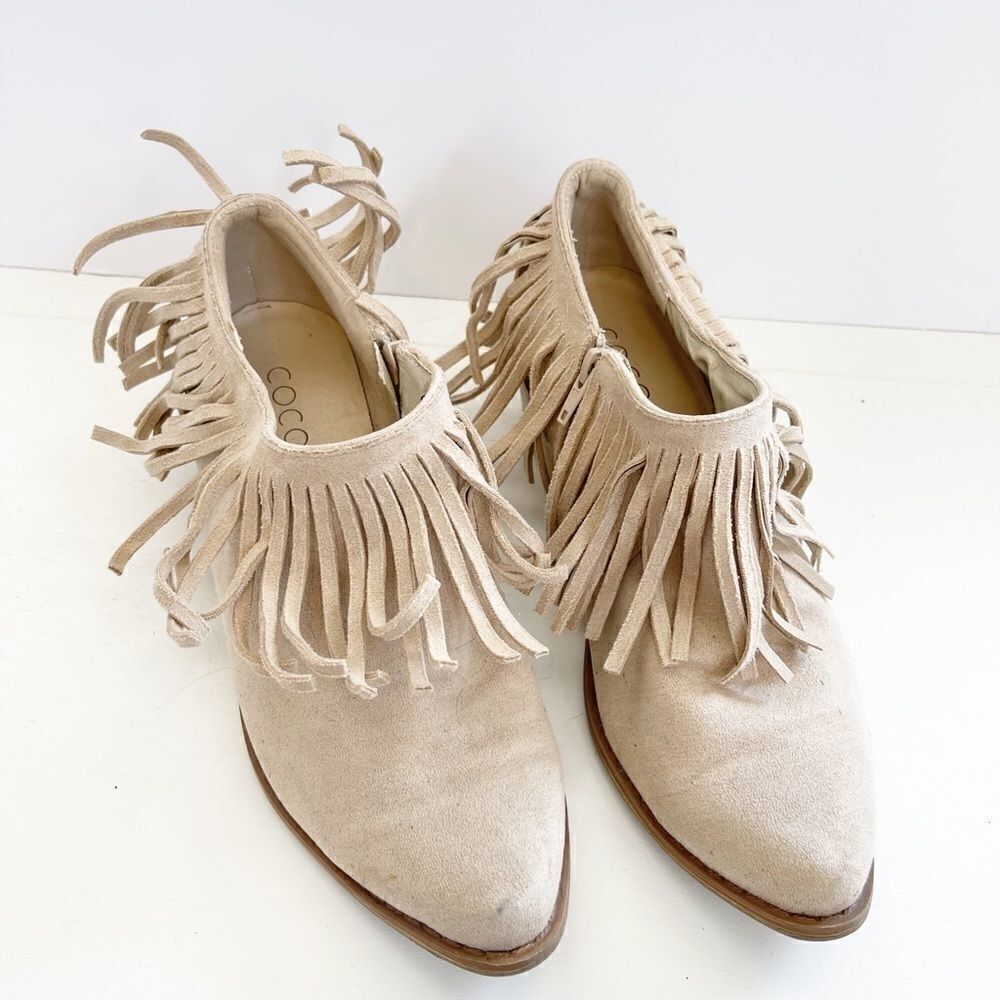 Coconuts by Matisse Tan Leather Fringe Booties 6.5